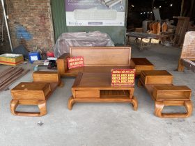 bộ bàn ghế sofa zito chân xoắn gỗ gõ đỏ