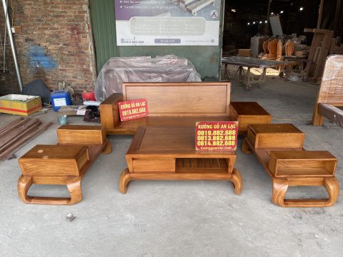 bộ bàn ghế sofa zito chân xoắn gỗ gõ đỏ