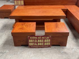 Mẫu sofa khung ván giả nguyên khối gỗ hương đá 17 đôn ngồi của bộ sofa góc chữ L nguyên khối hàng tuyển vip
