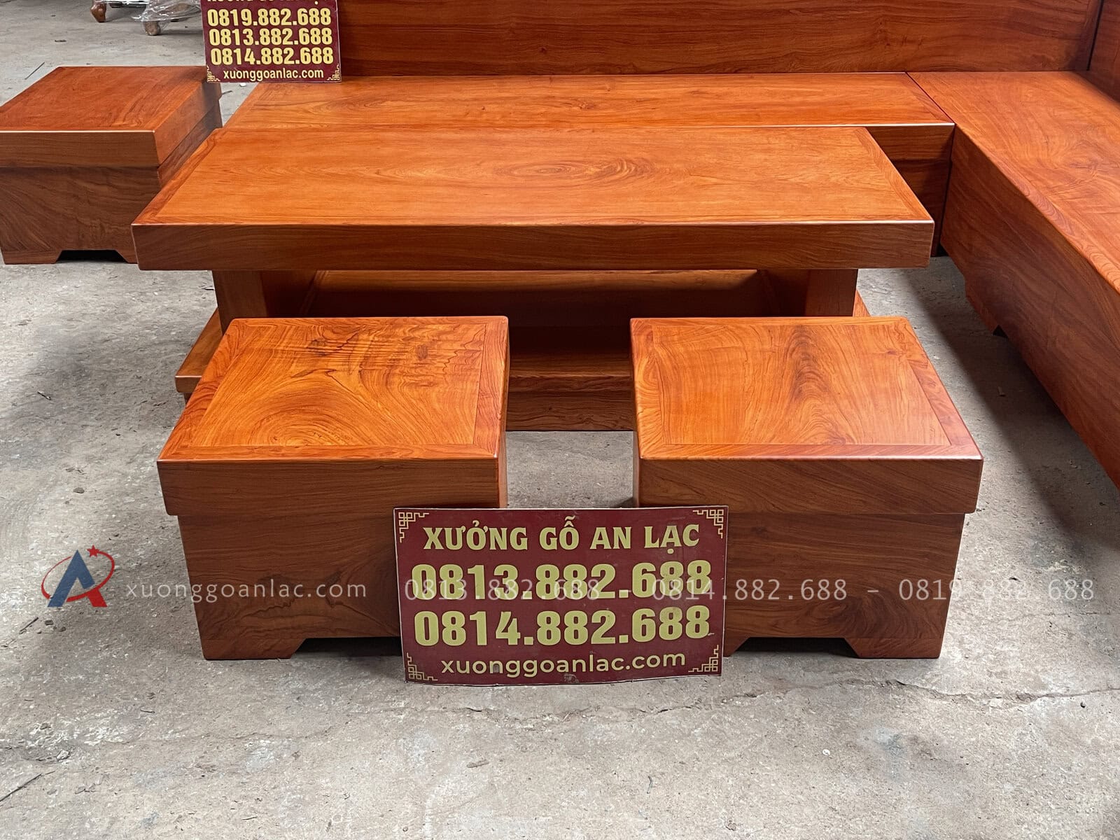 Mẫu sofa khung ván giả nguyên khối gỗ hương đá 27 đôn ngồi của bộ sofa góc chữ L nguyên khối hàng tuyển vip