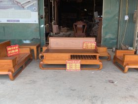bộ sofa đùi gà 5 món gỗ gõ đỏ