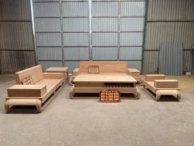 Nội thất phòng khách 23 bộ sofa đùi gà 5 món gỗ gõ đỏ hàng mộc