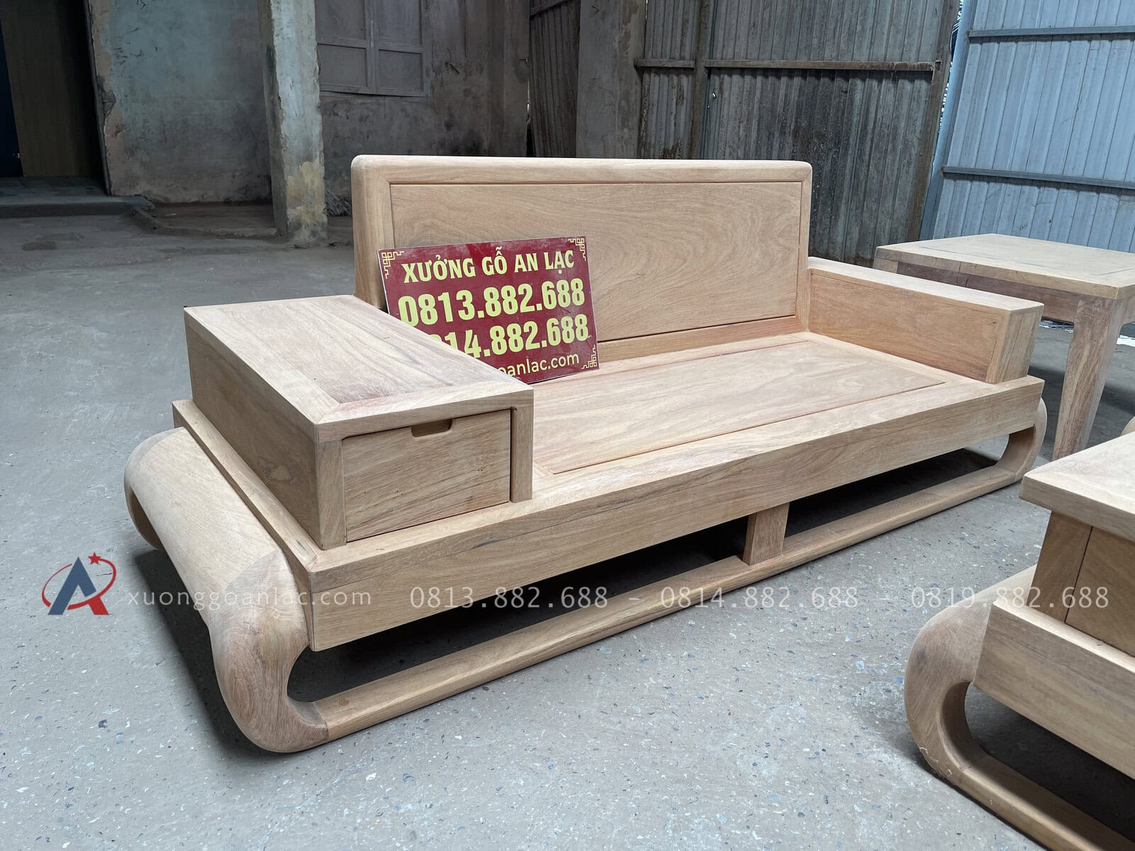 Hàng mộc bộ sofa đùi gà 5 món gỗ gõ đỏ (anh Khang - Bắc Ninh) 29 ghế đôi của bộ sofa đùi gà hiện đại 5 món