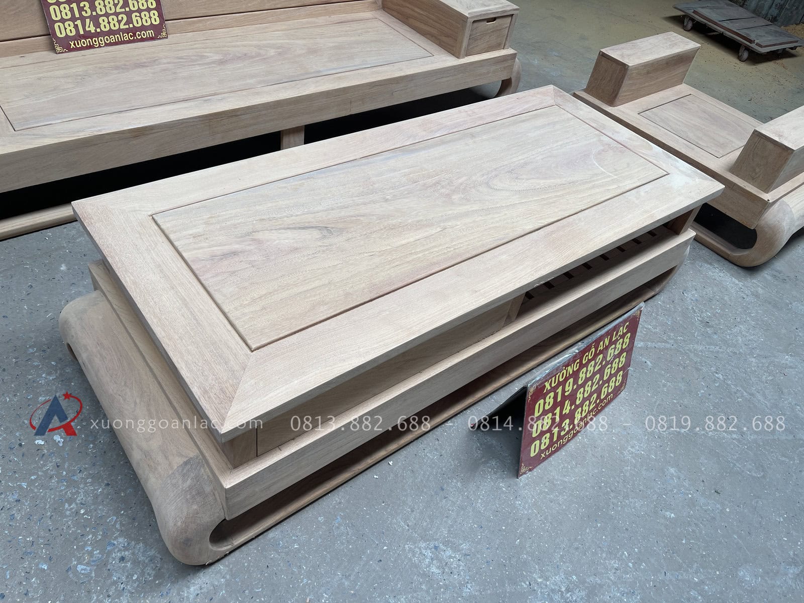 Hàng mộc bộ sofa đùi gà 5 món gỗ gõ đỏ (anh Khang - Bắc Ninh) 27 bàn trà chữ nhạt của bộ sofa đùi gà 5 món gỗ gõ đỏ