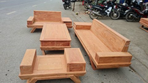 Những bộ bàn ghế phòng khách giá khoảng 30 triệu đồng 6 sofa chân thuyền gỗ Hương Đá