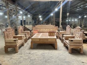 Mộc bộ bàn ghế Phù Dung 10 Món Gỗ Gõ Đỏ (anh Khánh, Hải Dương)