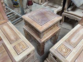 đôn góc gỗ gõ đỏ bộ phù dung
