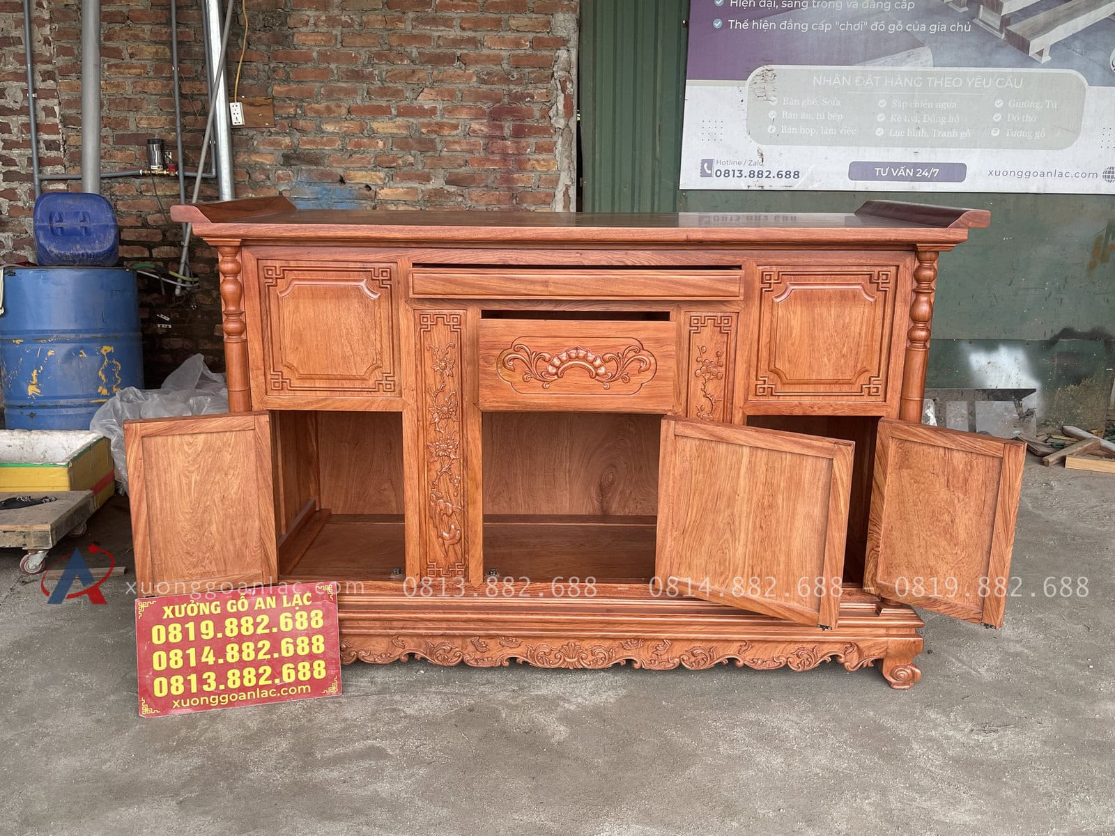 Tủ thờ gỗ hương đá cao cấp 23 tủ thờ gỗ hương