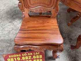 Bộ bàn ăn tròn xoay 8 ghế gỗ hương đá cao cấp (Bác Tiên, Thanh Hoá) 20 ghế louis hoàng gia gỗ hương đá cao cấp