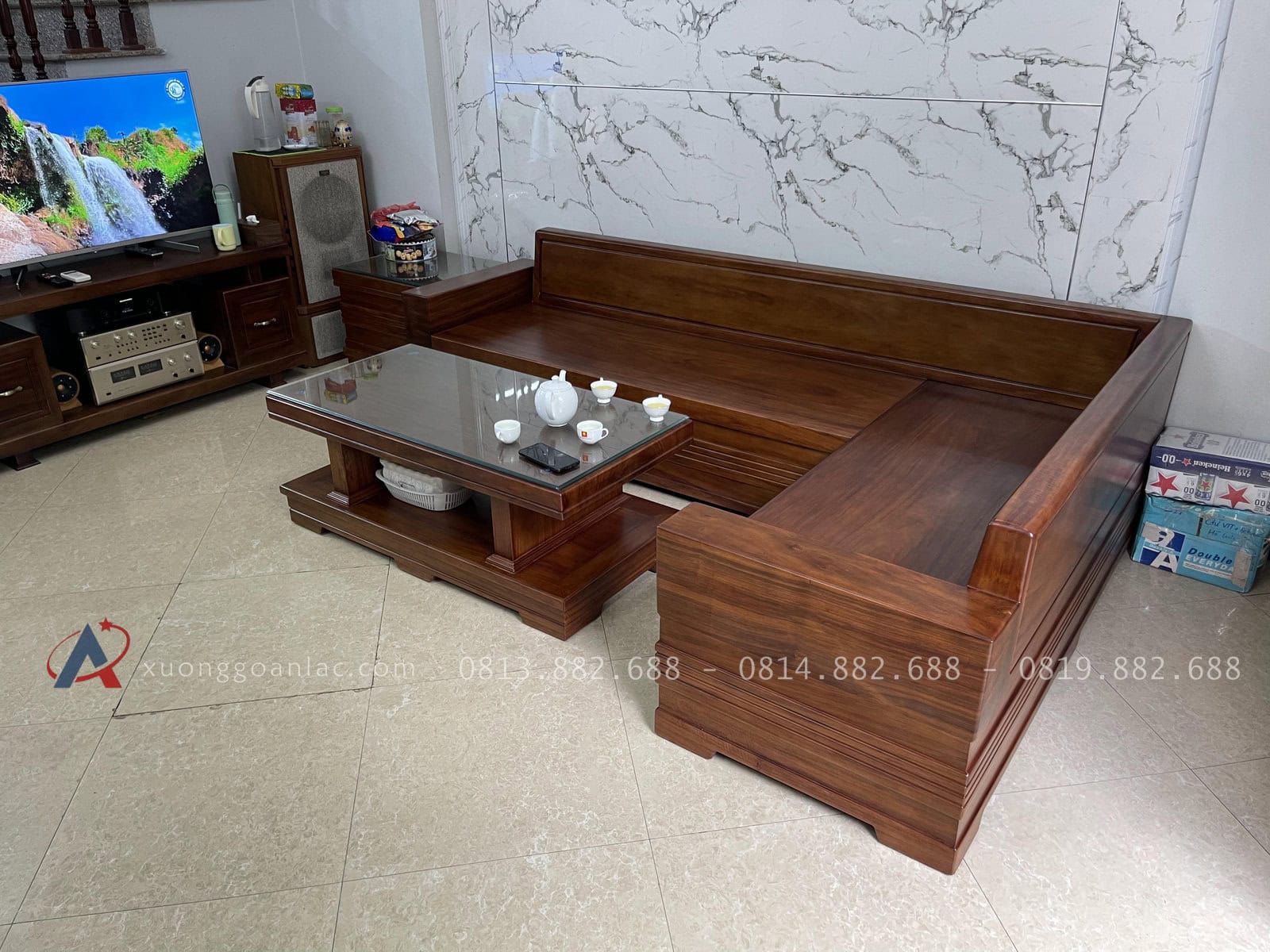 Bộ sofa góc chữ L nguyên khối gỗ cẩm chỉ siêu vip (anh Tùng - Hưng Yên) 11 Bộ sofa góc chữ L nguyên khối gỗ cẩm chỉ siêu vip (anh Tùng - Hưng Yên) - Ảnh 11