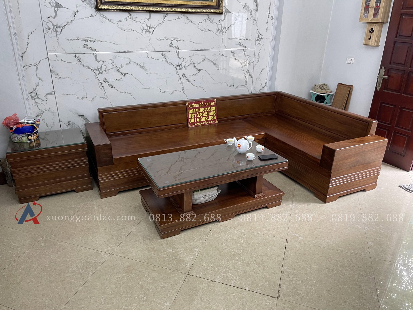 Bộ sofa góc chữ L nguyên khối gỗ cẩm chỉ siêu vip (anh Tùng - Hưng Yên) 30 bộ sofa nguyên khối góc chữ L gỗ cẩm