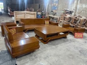 bộ sofa gỗ pachy chân thuyền hiện đại 5 món