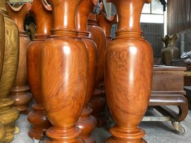 đôi lục bình gỗ hương đỏ lào