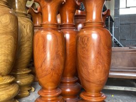 đôi lục bình gỗ hương đỏ lào hàng cao cáp tuyển vip