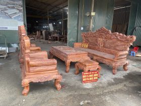 Nội thất phòng khách 1 MỘC bộ bàn ghế hoàng gia louis 6 món gỗ hương đá