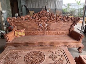 bàn ghế hoàng gia 6 món gỗ hương đá