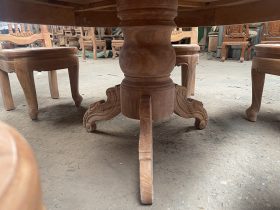Bộ bàn ăn tròn khuôn ván 6 ghế đồng hồ gỗ hương đá bản mộc (Anh Quân, TP Hạ Long) 23 bàn ăn khung ván gỗ hương đá hàng cao cấp tuyển vip