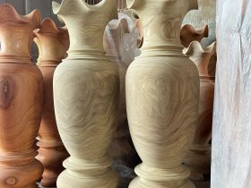 đôi lục bình bản mộc gỗ cẩm vàng