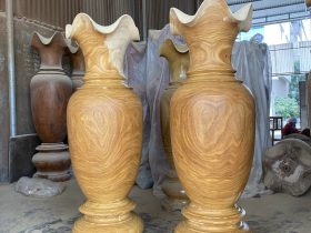 đôi lục bình gỗ cẩm vàng hàng mộc cao cấp