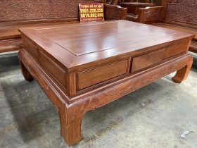Bộ quốc sắc gỗ gõ 7 món (anh Tâm - Bình Phước ) 19 Ghế đôi : 1m65 x sâu 67 x cao 97cm