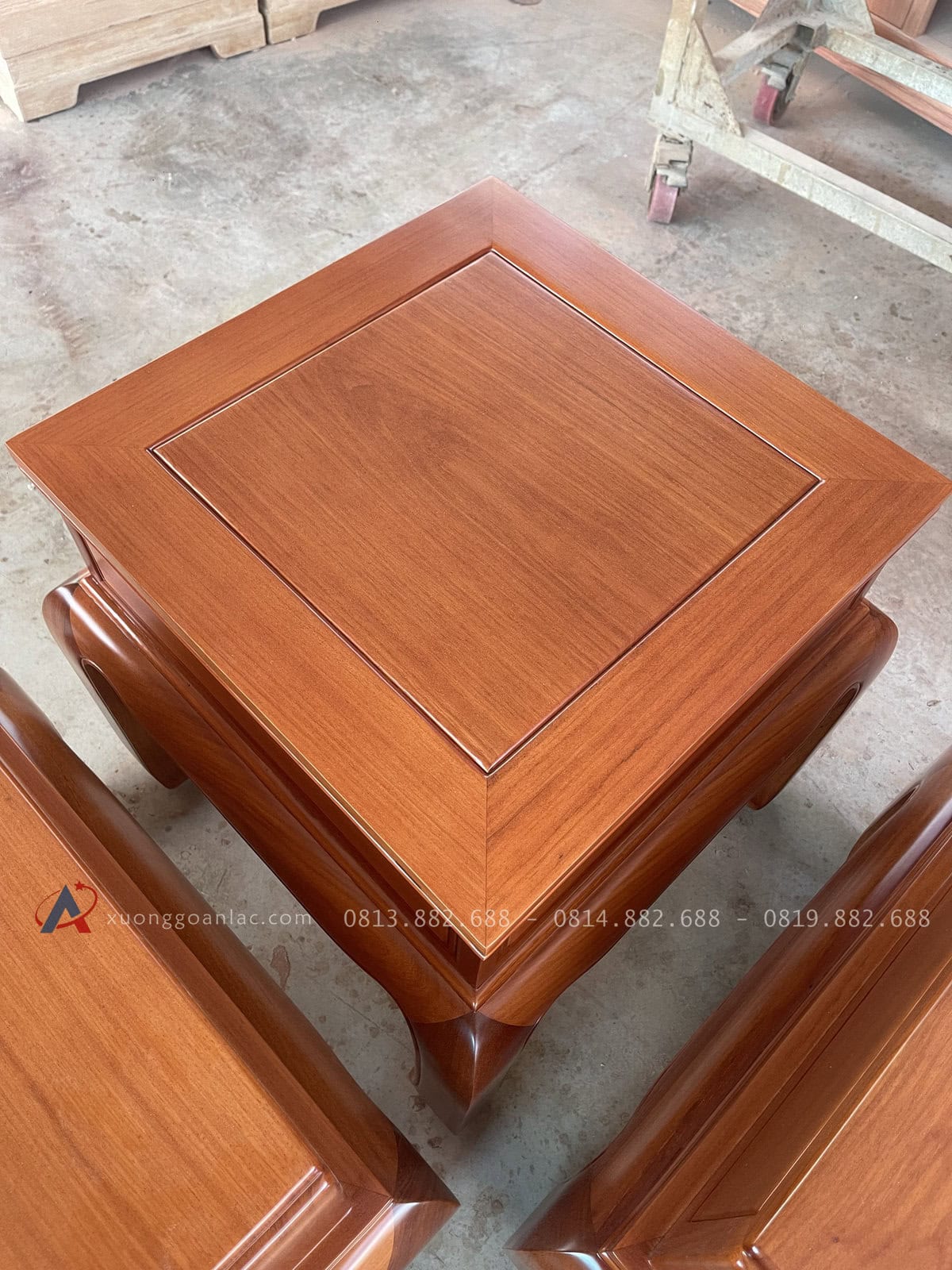 Bộ quốc sắc gỗ gõ 7 món (anh Tâm - Bình Phước ) 30 Đôn cao: 60x60cm