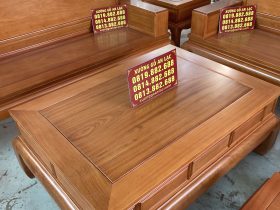 Bộ quốc sắc gỗ gõ 7 món (anh Tâm - Bình Phước ) 18 Bàn trà: dài 1m40 x rộng 1m