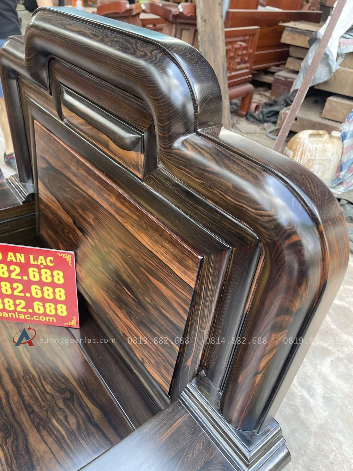 Bộ Quốc Sắc Thiên Hương 6 Món Gỗ Mun Hoa (Anh Bình -Thái Nguyên ) 26 Phần chương ghế dày 7 phân cực kỳ dày dặn và chắc chắn