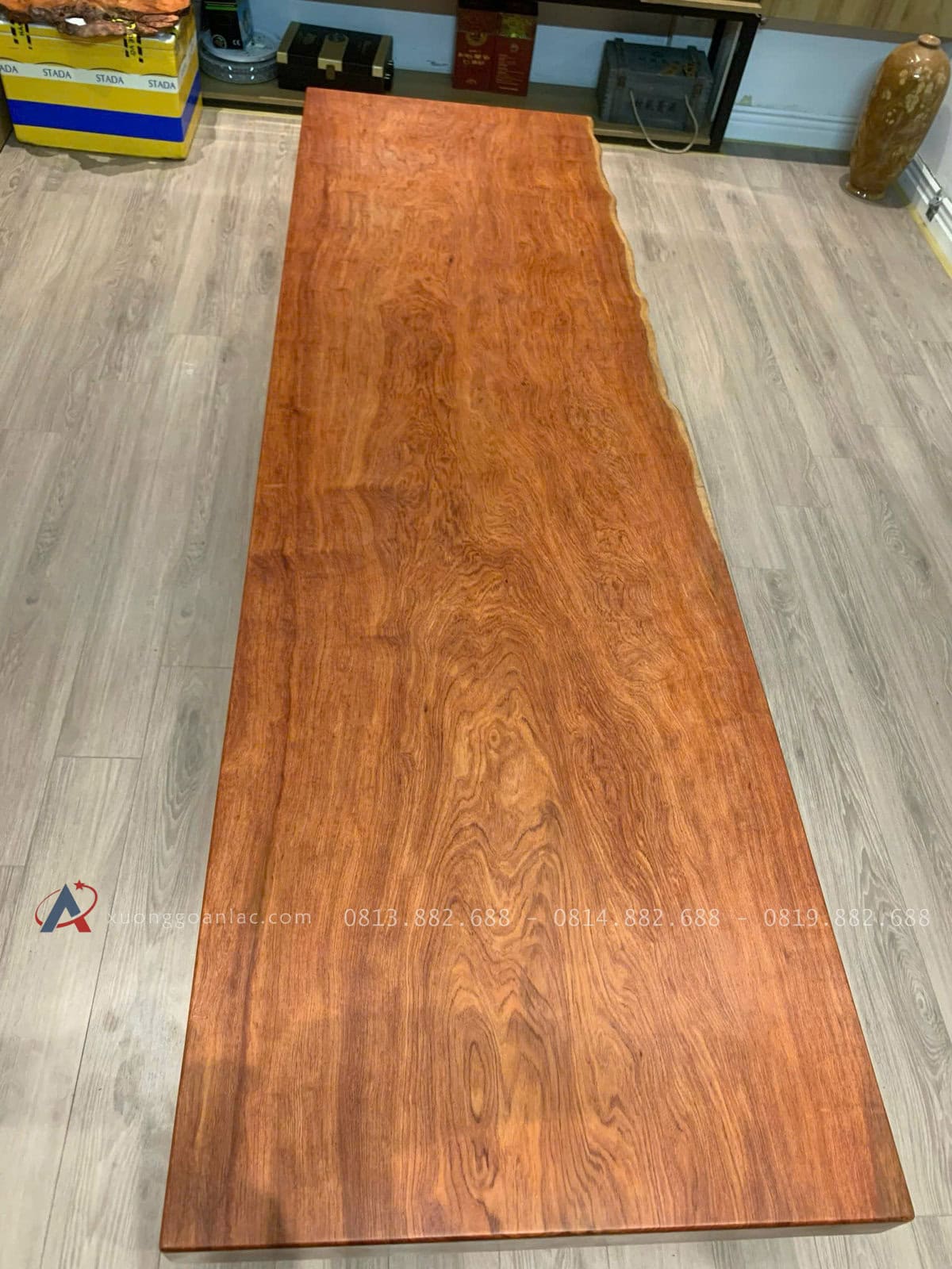 Bàn nguyên khối dày 10cm gỗ hương đá siêu vip ( Anh Long,Hà nội ) 13 bàn ăn gỗ hương đá tuyển vân