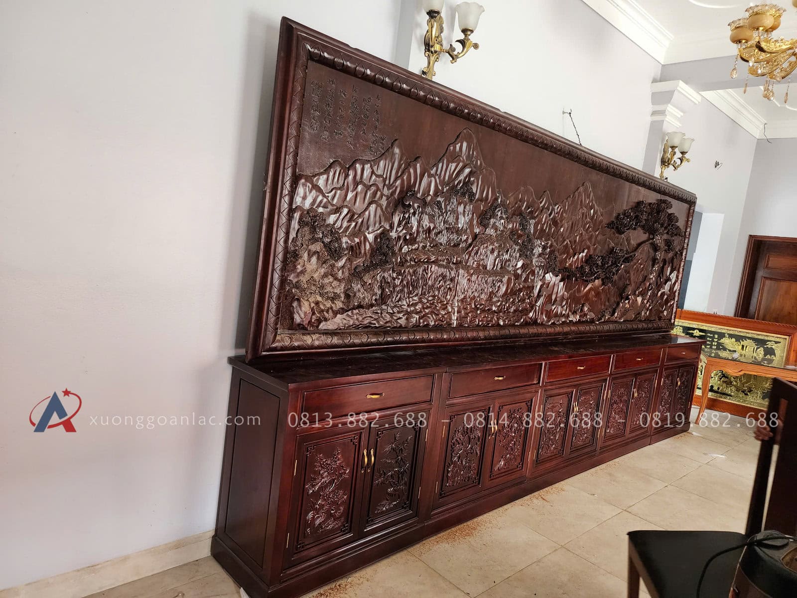 Combo tủ + Tranh Phong Thủy Trang Trí ( Anh Quyền - Bắc Ninh ) 10 Combo tủ + Tranh phong thủy , được thợ bên em thiết kế tinh xảo
