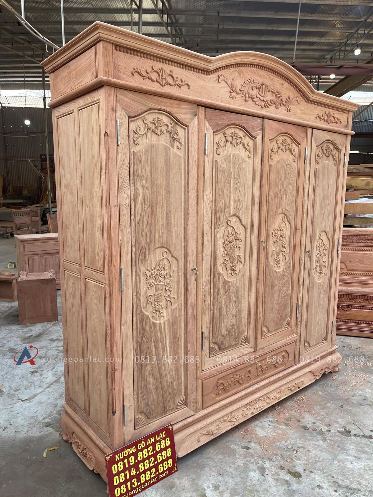 Tủ Áo Gỗ Hương Đá Hàng Mộc 9 Tủ Áo Gỗ Hương Đá Hàng Mộc - Ảnh 9
