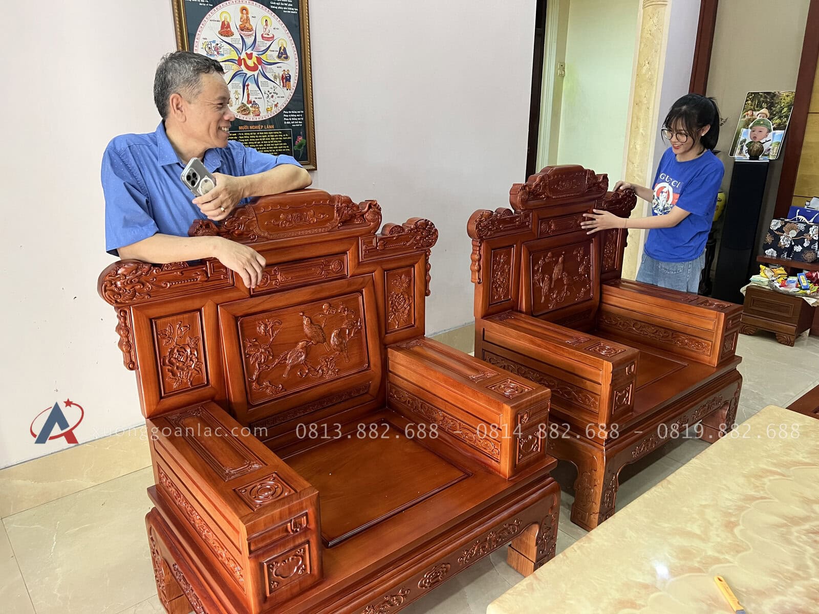Bộ Phù Dung Gỗ Hương Đá 7 Món Của (Chú Mạnh - Hạ Long ) 18 mẫu sản phẩm được thợ làm kĩ từng chi tiết nhỏ nhất , tôn lên vẻ đẹp của bộ sản phẩm
