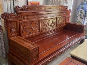 Bộ Phù Dung Gỗ Hương Đá 7 Món Của (Chú Mạnh - Hạ Long ) 12 đoản dài rộng rãi thoải mái cho 5-6 người ngồi