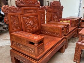 Bộ PHù Dung Gỗ Hương Đá 10 Món (Anh Tuấn - Bình Thuận ) 16 4 chiếc ghế đơn được thiết kế với kích thước 1m10 x sâu 65 x cao 1m28