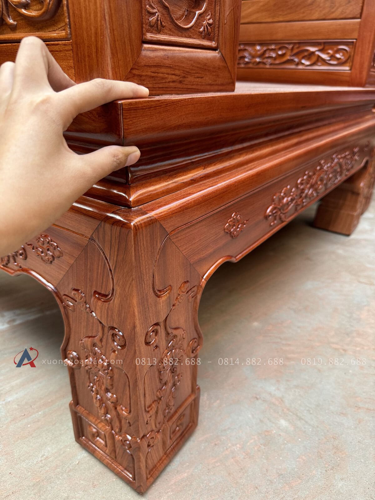 Bộ PHù Dung Gỗ Hương Đá 10 Món (Anh Tuấn - Bình Thuận ) 35 hàng kỷ dày dặn chắc , được thợ làm cầu kỳ