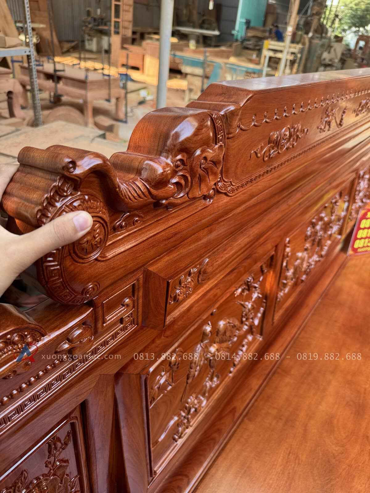 Bộ PHù Dung Gỗ Hương Đá 10 Món (Anh Tuấn - Bình Thuận ) 32 phần chương của đoãn dày 7cm siêu dày dặn chắc chắn