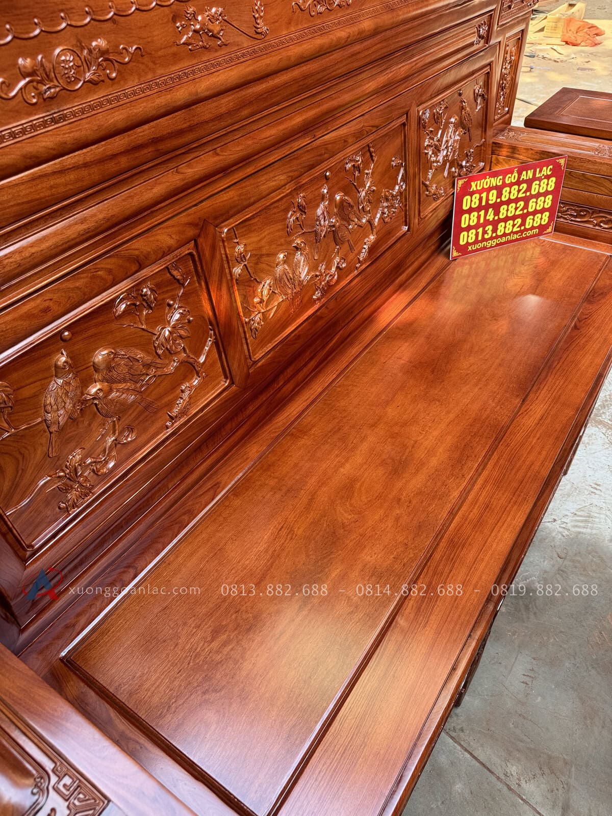 Bộ PHù Dung Gỗ Hương Đá 10 Món (Anh Tuấn - Bình Thuận ) 31 phần vân ghế cuồn cuộn vân thật 100%