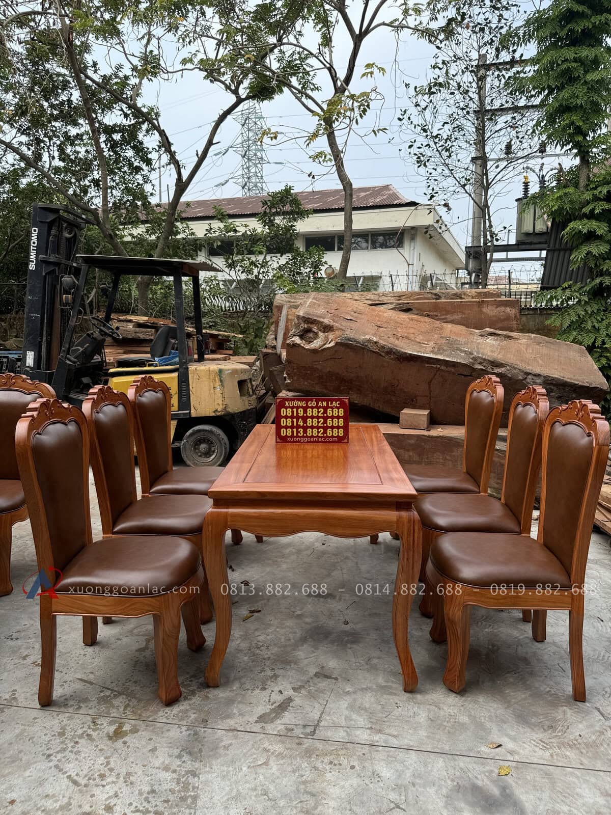 Bộ bàn ăn 6 ghế bọc da bò Italia cao cấp ( Anh Cần, Nam Định) 1 Mẫu Bàn Ăn 6 Ghế Bọc Đệm Da Bò Ý Cao Cấp