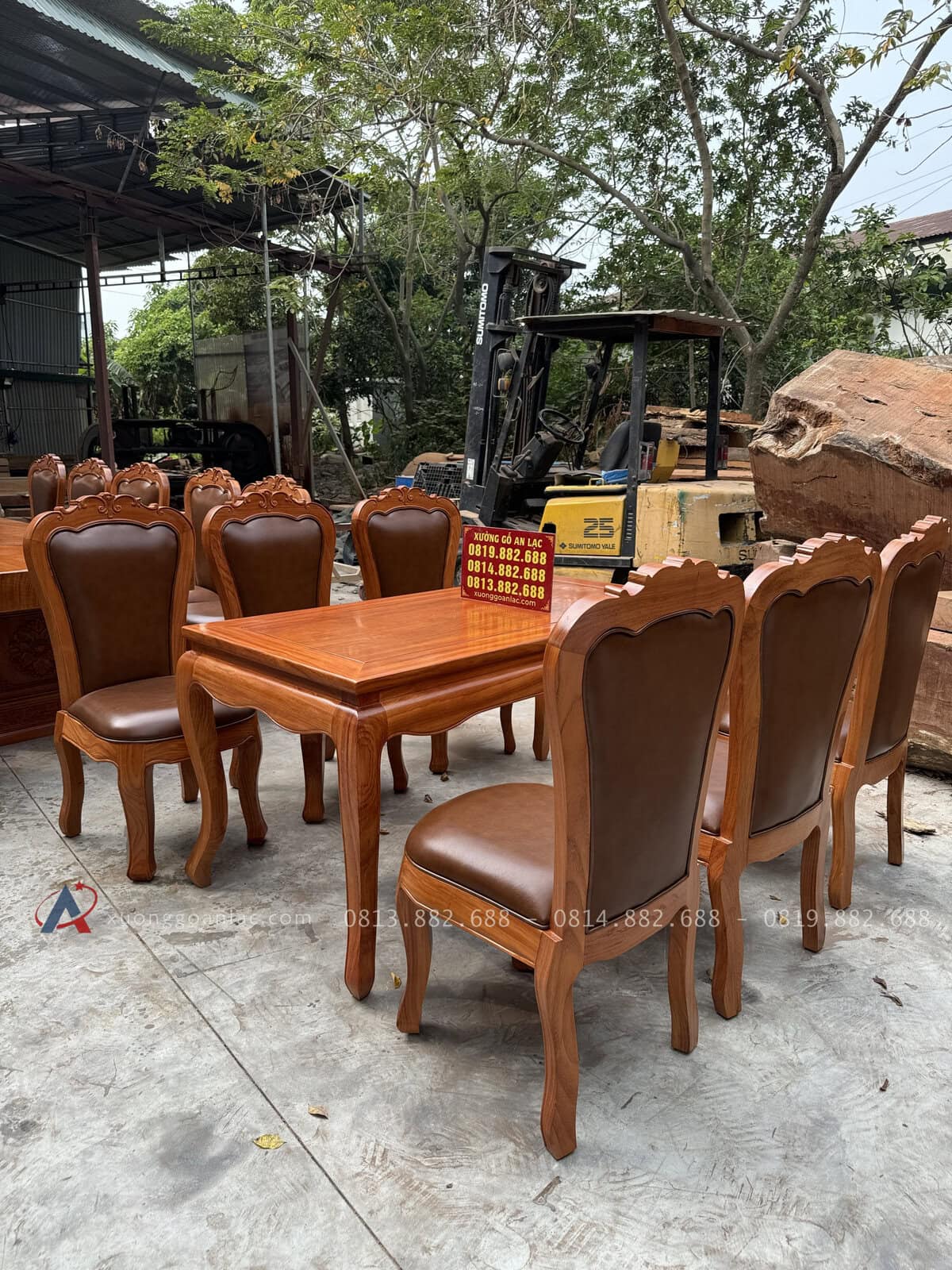 Bộ bàn ăn 6 ghế bọc da bò Italia cao cấp ( Anh Cần, Nam Định) 4 Bộ bàn ăn 6 ghế bọc da bò Italia cao cấp ( Anh Cần, Nam Định) - Ảnh 4