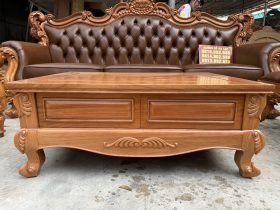 Bộ Sofa Hoàng Gia Tân Cổ Điển Bọc Da Bò Ý Cao Cấp 37 dùng hoàn toàn là mộng tàu bén khít