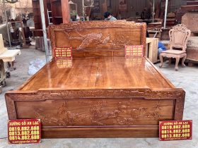 Nội thất phòng ngủ 3 hoàn thiện giường phu thê viên mãn gỗ gõ đỏ 2m x 2m2