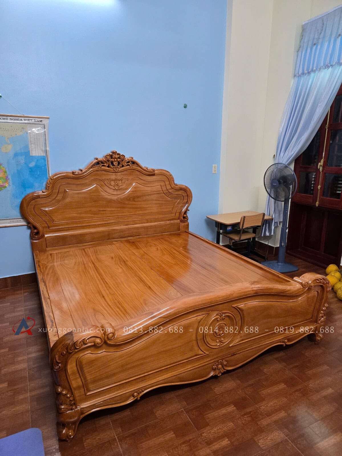 Giường hoa lá tây 1m8 x 2m gỗ Gõ đỏ ( Chú Kiệm - Hải Dương) 17 Photo 17 02 2025 11 19 19 2