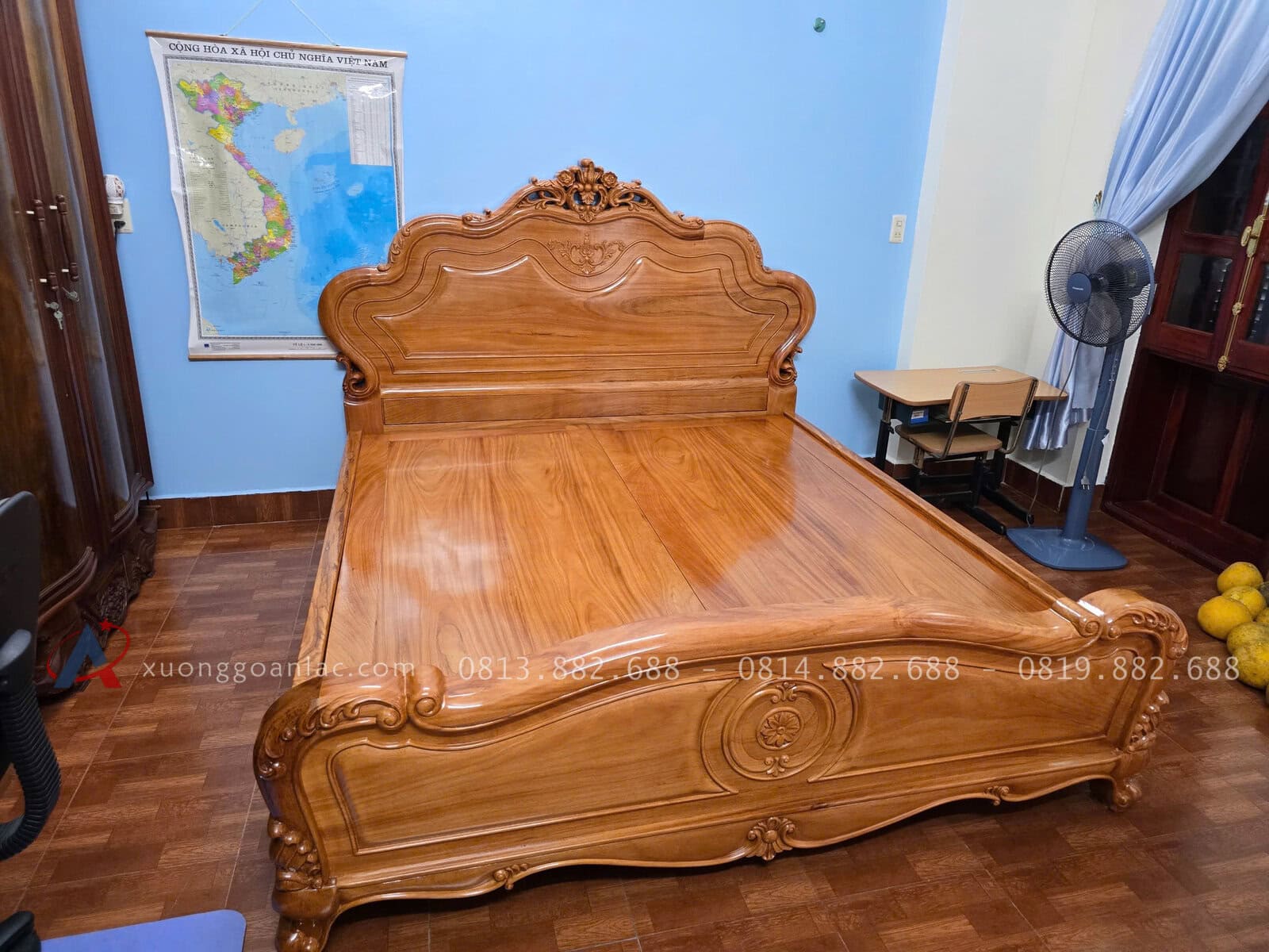 Giường hoa lá tây 1m8 x 2m gỗ Gõ đỏ ( Chú Kiệm - Hải Dương) 14 Mẫu giường hoa lá tây 1m8 x 2m ( Chú Kiệm - Hải Dương )