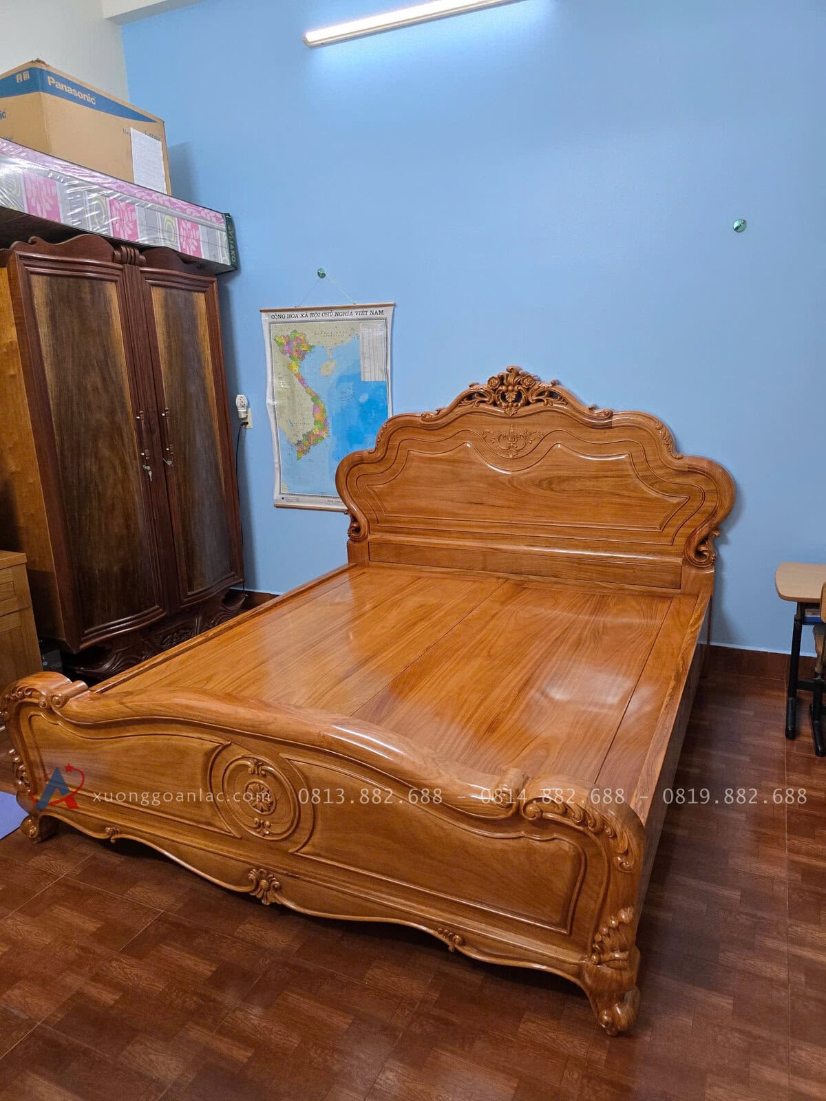 Giường hoa lá tây 1m8 x 2m gỗ Gõ đỏ ( Chú Kiệm - Hải Dương) 16 Photo 17 02 2025 11 19 20