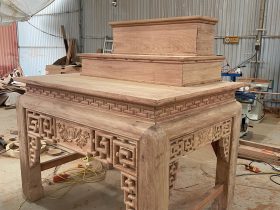 Mẫu án gian đục sen kèm tam cấp gỗ hương đá 7 Photo 25 02 2025 08 37 45